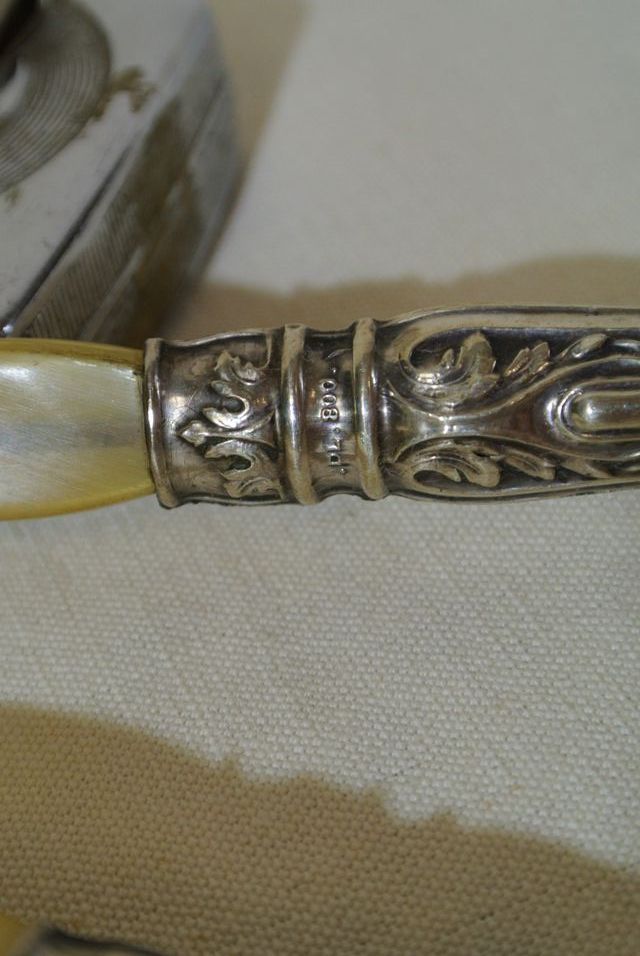 Posate da insalata argento 800 e corno