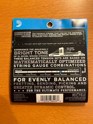 Corde per chitarra elettrica D'Addario EXL115BT XL