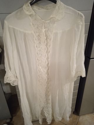 Vestaglia da notte con pizzo vintage anni 70