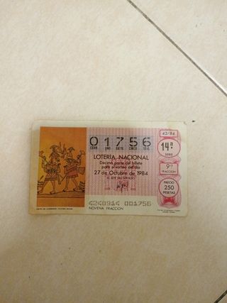 Lotería Nacional antigua SOLO VENTA EN