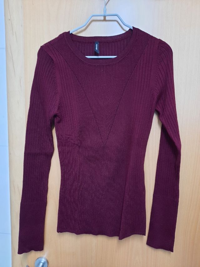 Jersey canalé burdeos nuevo