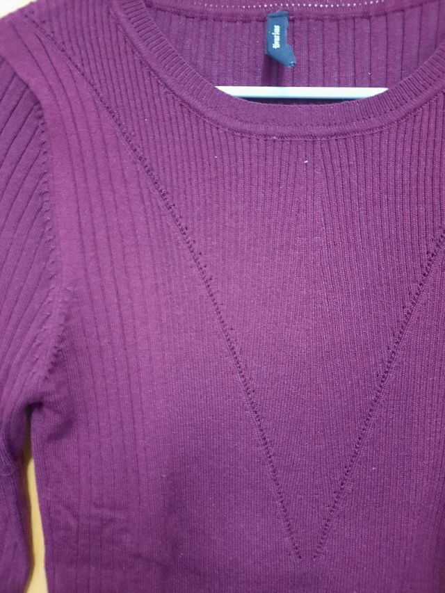 Jersey canalé burdeos nuevo