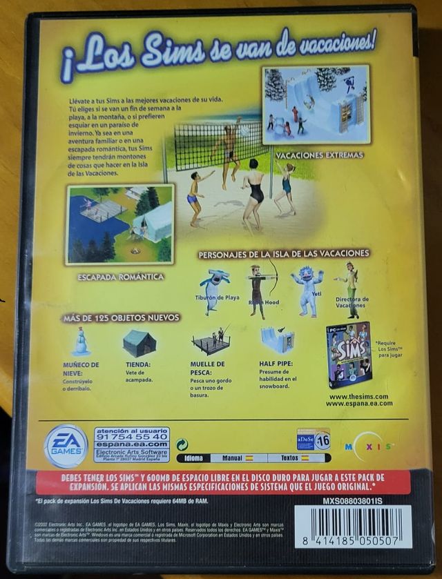 JUEGO PC: LOS SIMS de VACACIONES