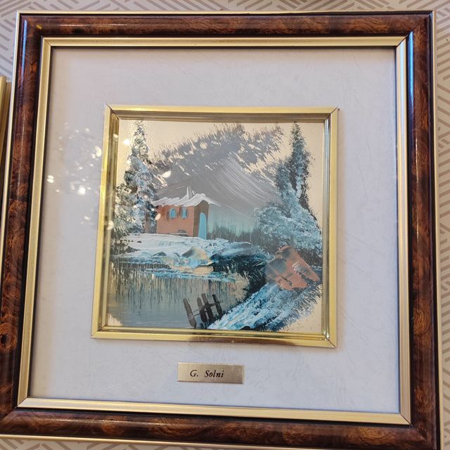 Quadretto dipinto su foglia d'oro