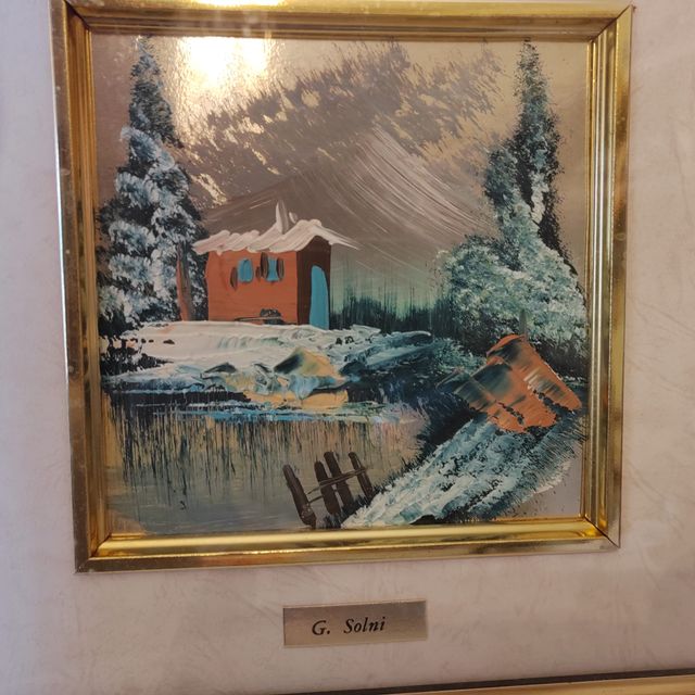 Quadretto dipinto su foglia d'oro