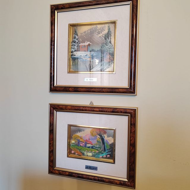 Quadretto dipinto su foglia d'oro