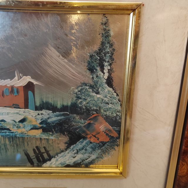 Quadretto dipinto su foglia d'oro