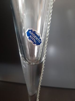 2 calici con rifiniture in argento