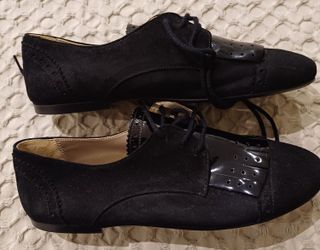 Bailarinas de piel con cordones nuevas