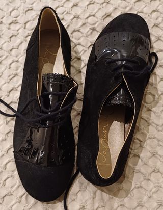 Bailarinas de piel con cordones nuevas