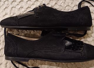 Bailarinas de piel con cordones nuevas