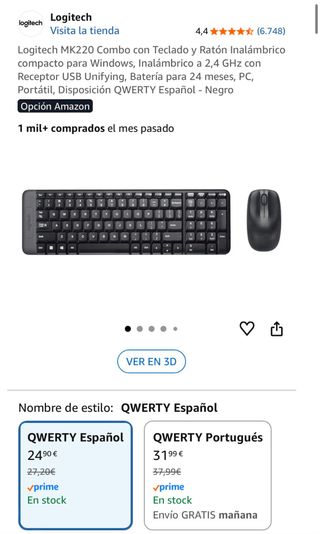 Pack Teclado + Ratón para ordenador.