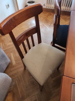 Mesa salon plegable + 6 sillas roble