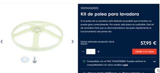 Polea y correa lavadora electrolux