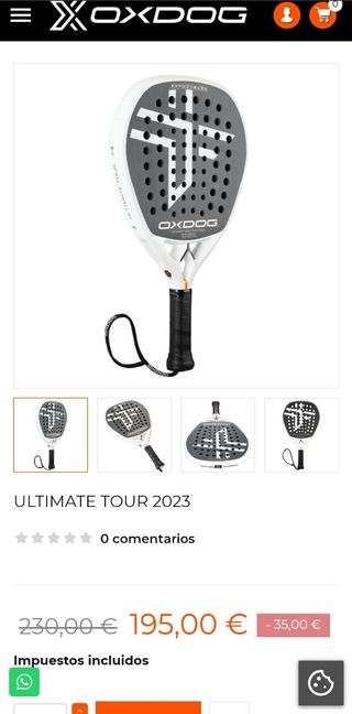 Pala de pádel oxdog ultimate tour 2023