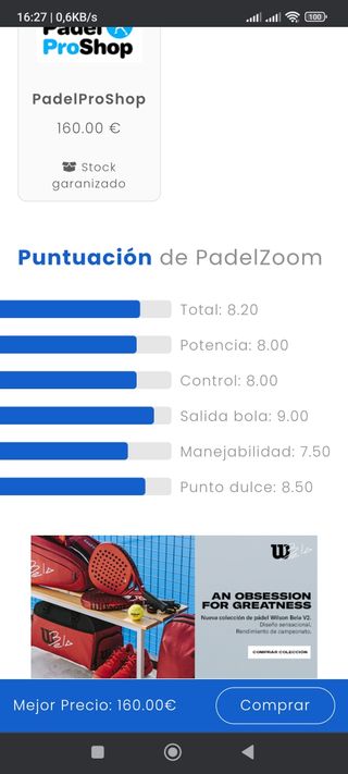 Pala de pádel oxdog ultimate match 2023.