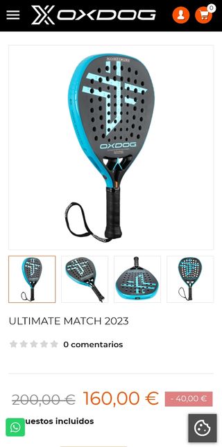 Pala de pádel oxdog ultimate match 2023.