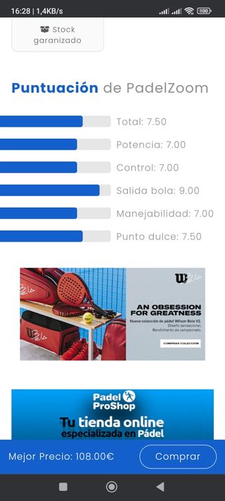 Pala de pádel oxdog ultimate court 2023.