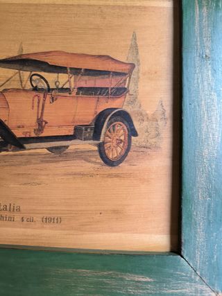 Cuatro cuadros de madera serigrafiada