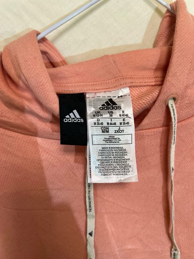 Sudadera Adidas Rosa Palo con cierre elástico