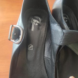 Zapatos tacón cuña mujer piel negro