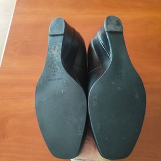 Zapatos tacón cuña mujer piel negro