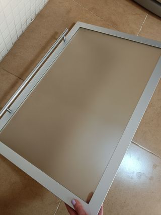 Puerta mueble cocina aluminio/cristal