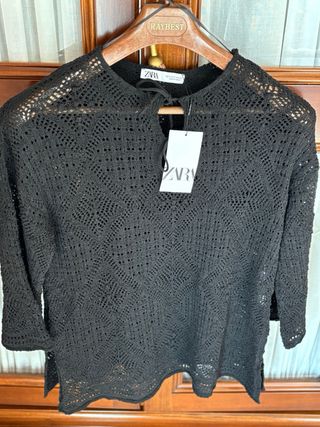 maglia traforata nera