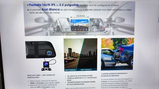 Espejo retrovisor con cámara dual 1080p para coche