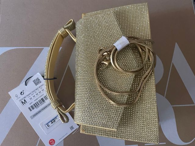 bolso fiesta dorado brillos nuevo A ESTRENAR