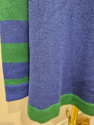 Jersey de punto rayas verde y azul. Talla 40