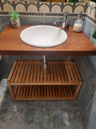 Lavabo con encimera y estanteria