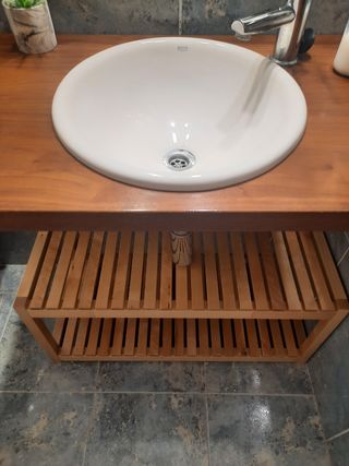 Lavabo con encimera y estanteria