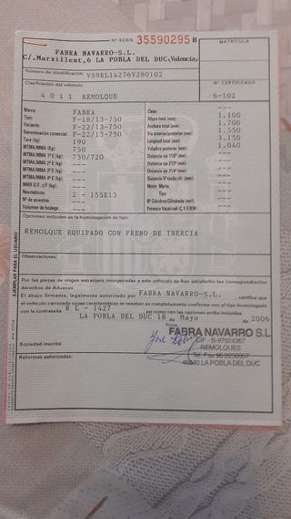 REMOLQUE FABRA NAVARRO F18 .