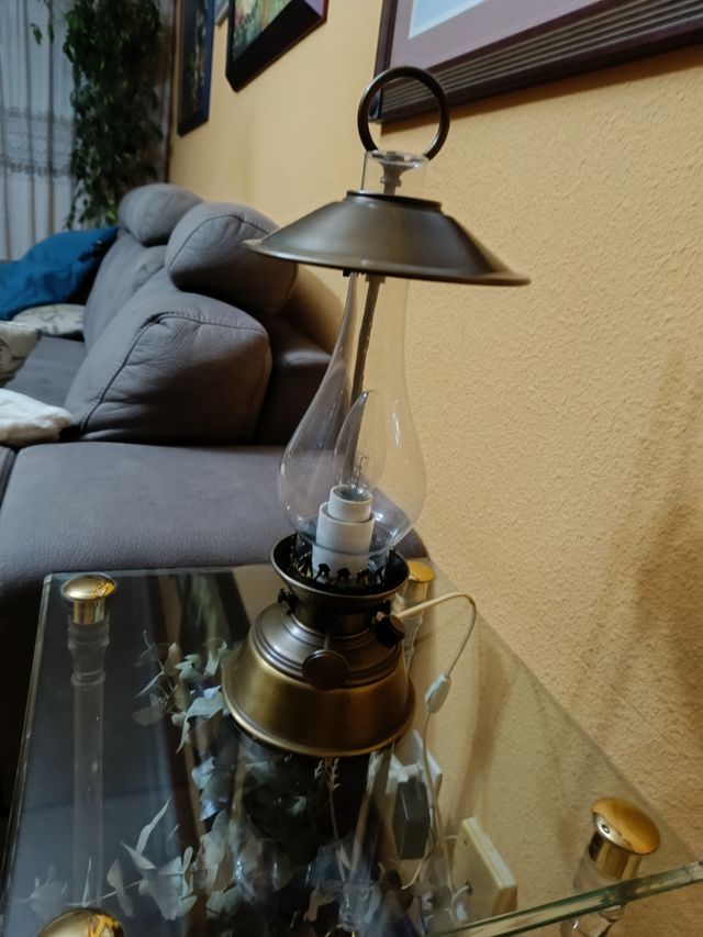 Lampara antigua quinqué