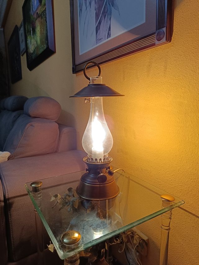 Lampara antigua quinqué