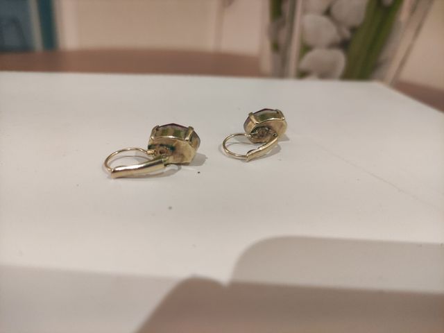 Pendientes piedra cristal rosa fucsia