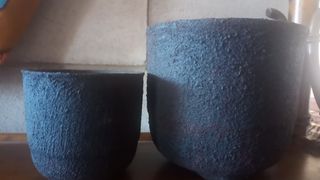 CONJUNTO DE MACETEROS DE CERAMICA HECHOS A MANO