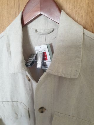 Sobrecamisa Chaqueta Lino Algodón Beige