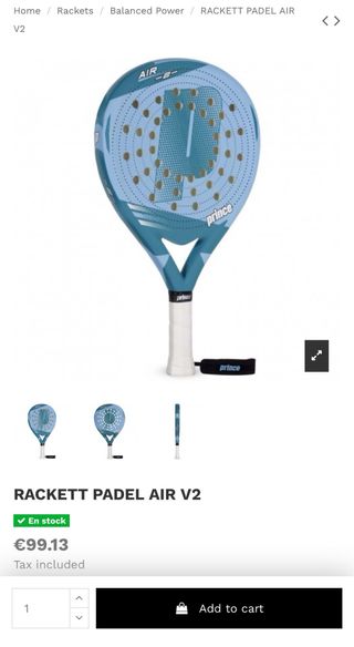 Pala de Padel Prince AIR V2 ¡NUEVA SIN ESTRENAR!