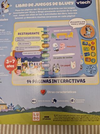 Libro interactivo bluey 3 a 7 años vtech