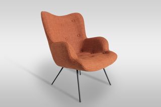 BUTACA TAPIZADA EN TEJIDO LISO COLOR TEJA