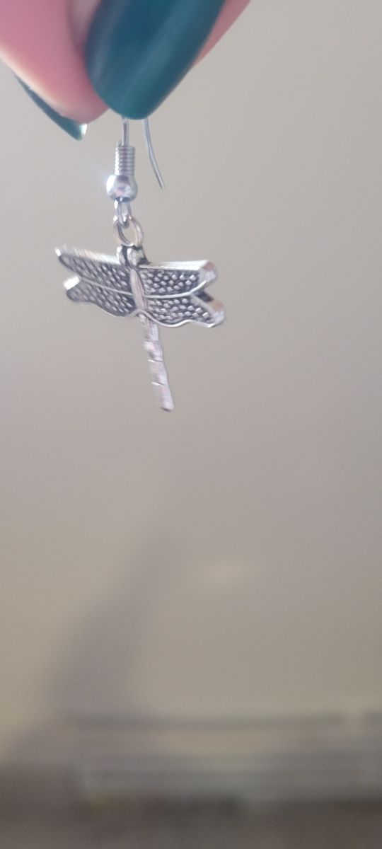 Pendientes plateados Libelula
