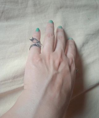 Anillo gato colgante handmade