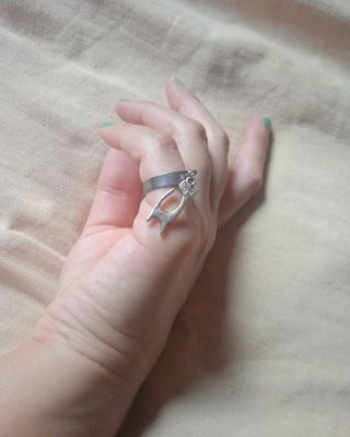 Anillo gato colgante handmade