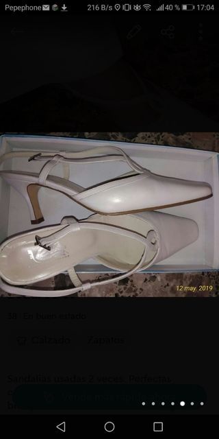 Sandalias boda, color hueso, marfil