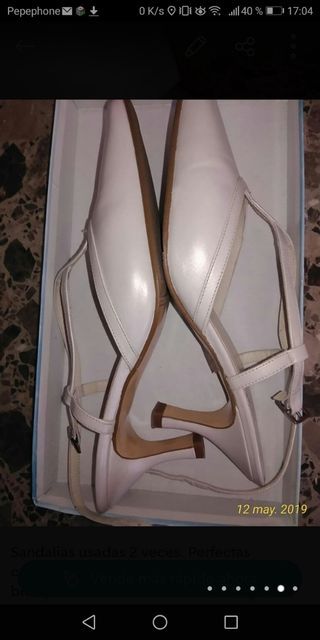 Sandalias boda, color hueso, marfil