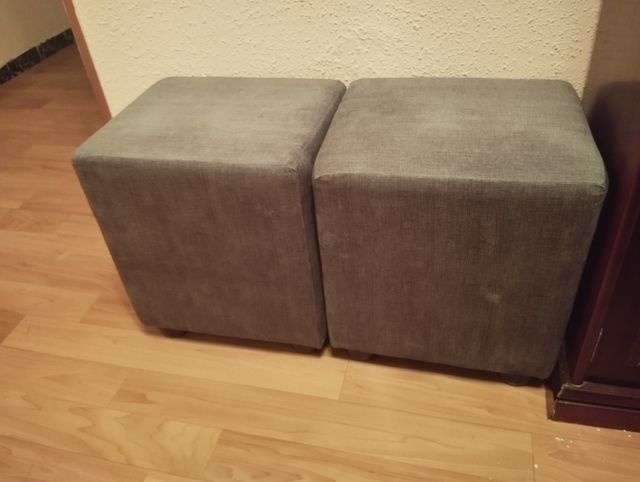 2 puffs grises como nuevos