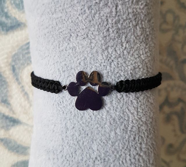 Pulsera huella gato corazón
