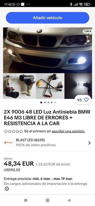 BMW LED ANTINIEBLA E46 M3